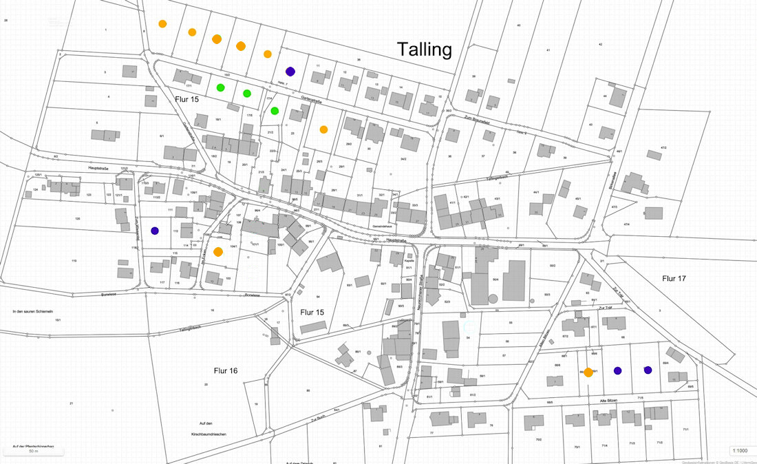 Baugrundstücke in der Gemeinde Talling